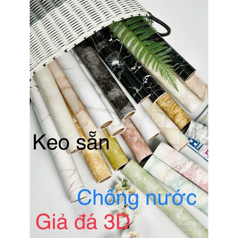 5M decal giả đá tráng nhôm cho nhà bếp khổ 60 cm keo sẵn