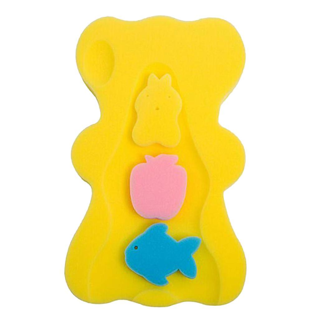 2pcs Cute Bath Sponge Infant Bath Cushion Comfy And Skid Proof Bathing Mat
