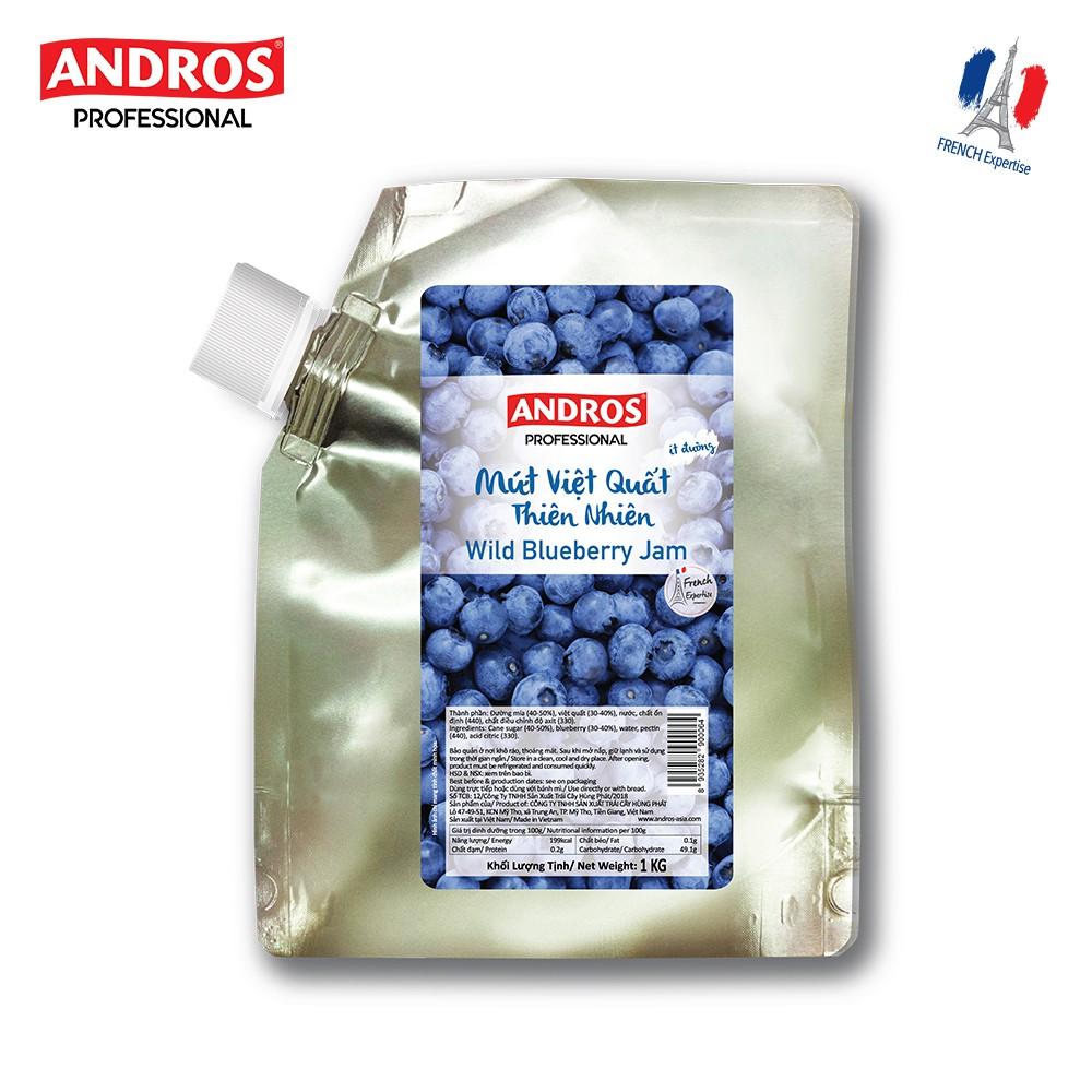 Mứt Việt Quất Thiên Nhiên Ít Đường - Không Chất Bảo Quản - ANDROS - 1kg