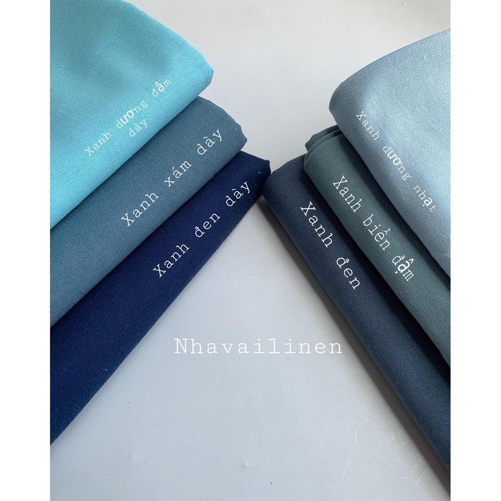 Vải linen bột xanh pastel