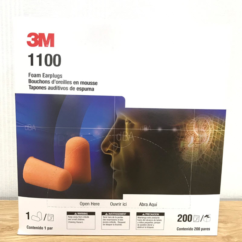 Nguyên hộp nút tai chống ồn 1100 3M gồm 200 cặp, loại không dây, nguyên tem của 3M, hàng chính hãng