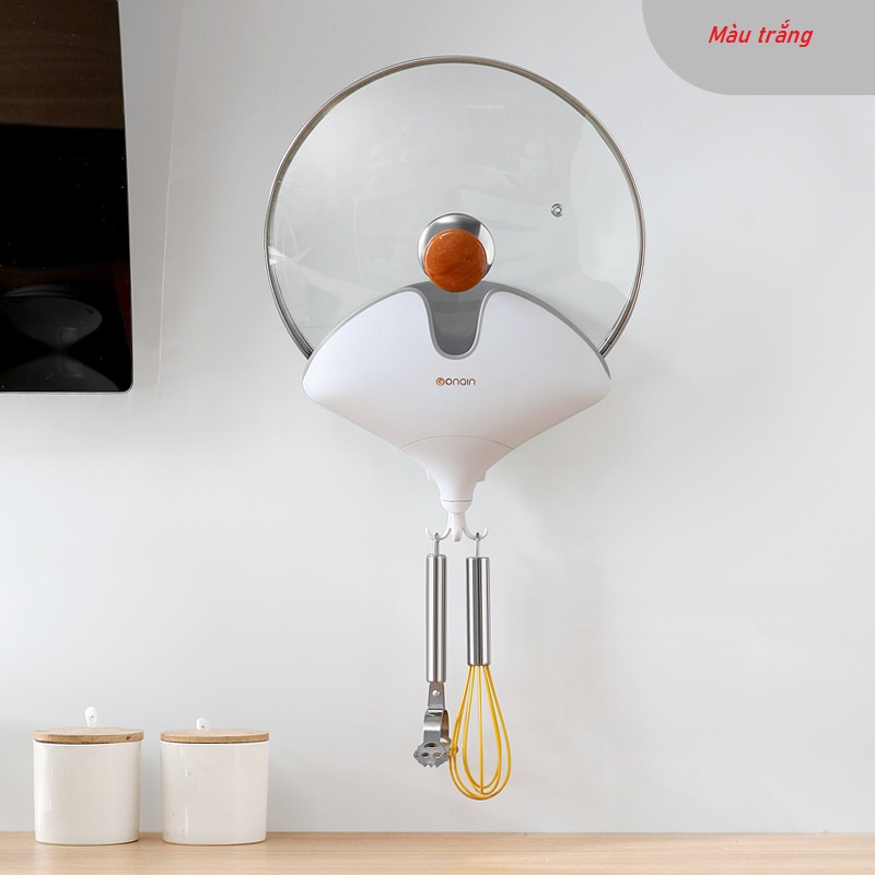 Giá Cài Nắp Vung Nồi GonQin - Kệ treo thớt, đồ nhà bếp dán tường cao cấp GQ220101
