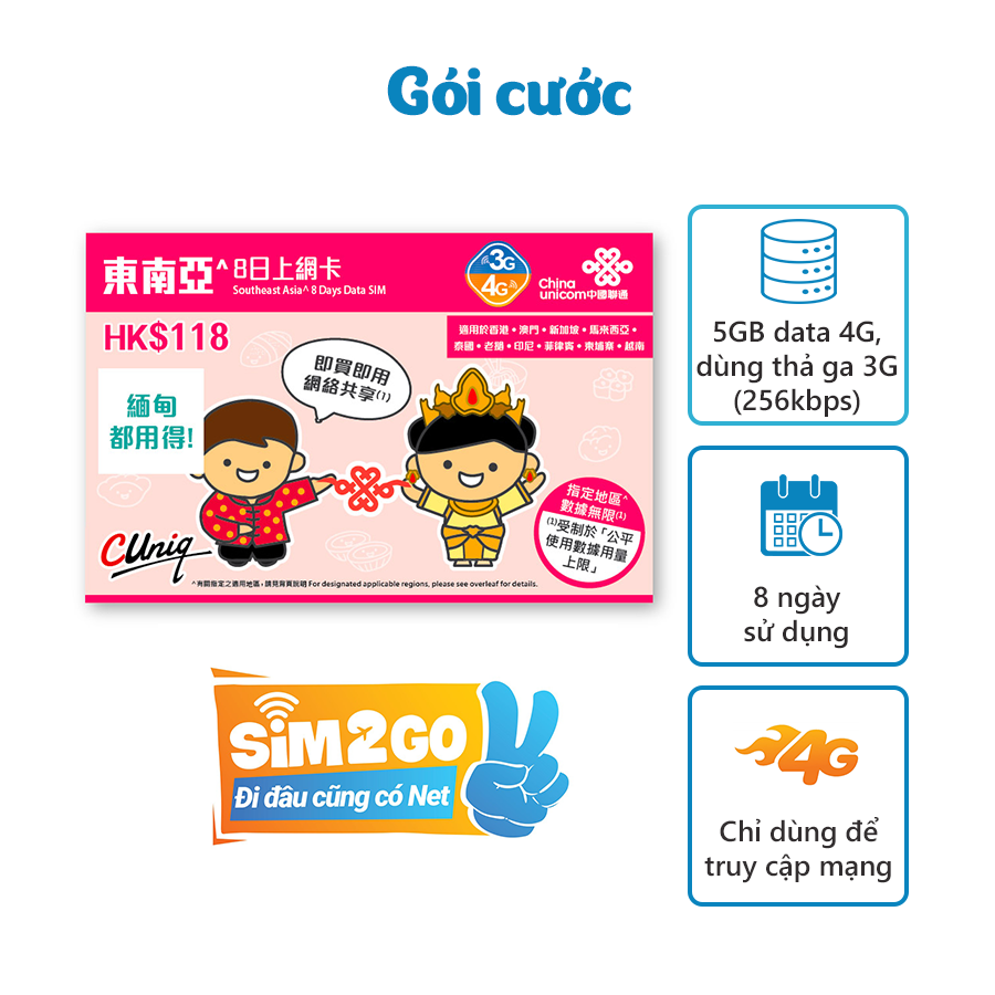 Sim du lịch Singapore Malaysia Indonesia - Data 3G/4G Tốc Độ Cao Đi 3 Nước