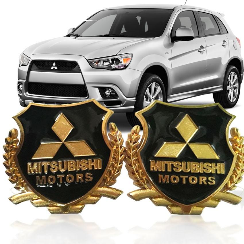 Bộ 02 Logo Bông Lúa Dành Cho Xe Mitsubishi