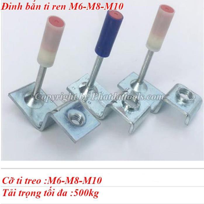 Tắc kê nổ treo ti M6-M8-M10 cho máy bắn ti trần-Hộp 100 cái-Hàng cao cấp không xịt