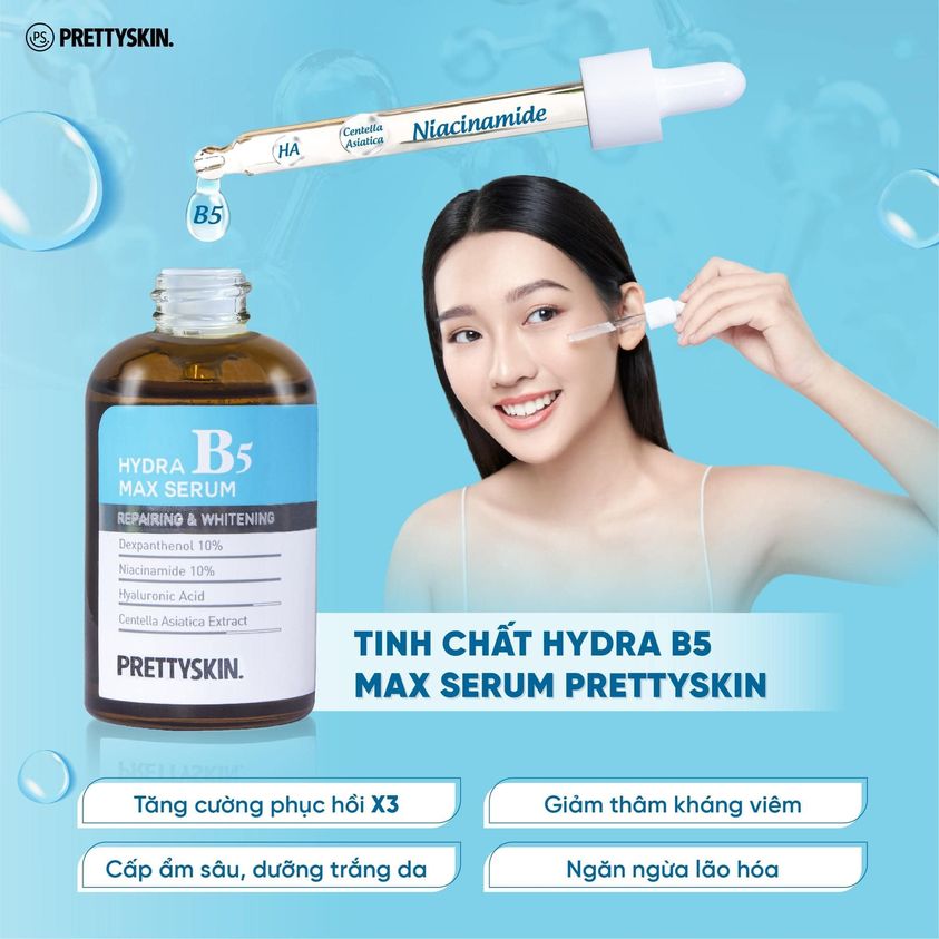 Serum Phục Hồi, Dưỡng Trắng Da Prettyskin Hydra B5 Max Serum 50ml