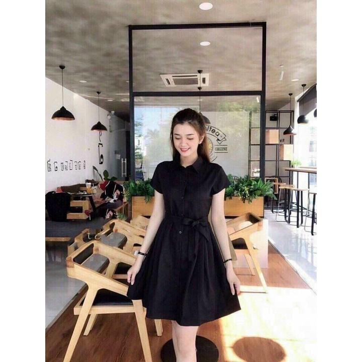 ĐẦM SƠ MI CHẤT LIỆU CHÉO NHUNG