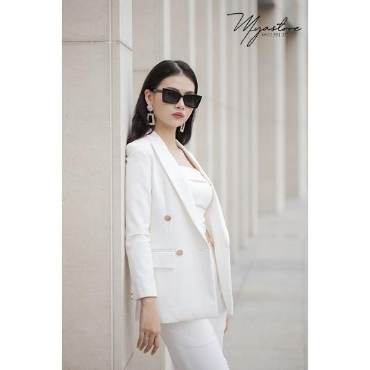 Set Vest nữ trắng cao cấp dự tiệc, công sở