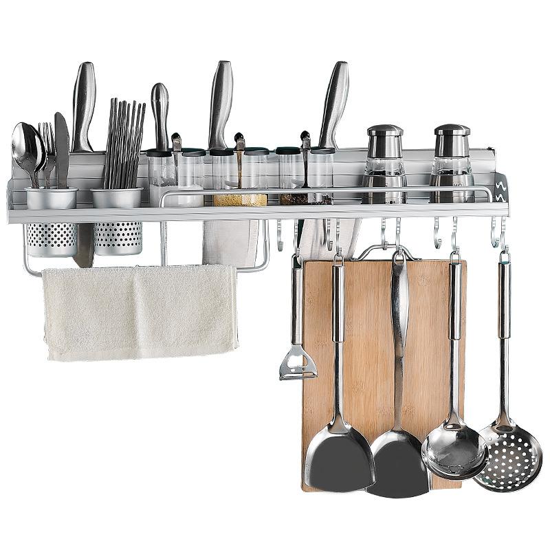 Kệ Đựng Đồ Nhà Bếp Treo Tường Gia Vị Lưu Trữ Giá Để Dao Đa Năng Nhôm Không Gian Đồ Mặt Dây Chuyền Giá Đỡ Móc Lưu Trữ Vật Dụng