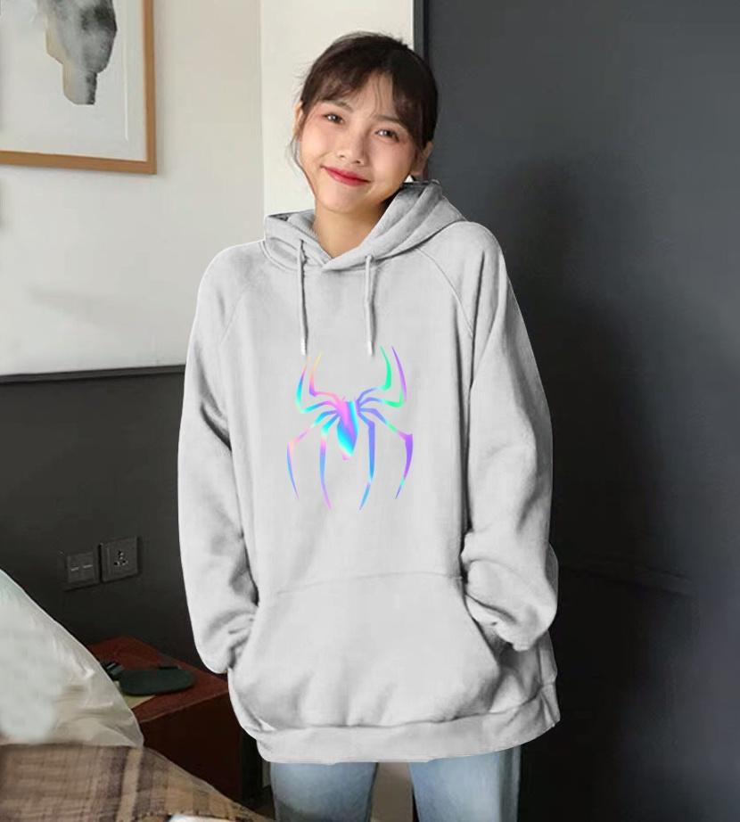 ÁO KHOÁC NỈ HOODIE PHẢN QUANG  CON NHỆN