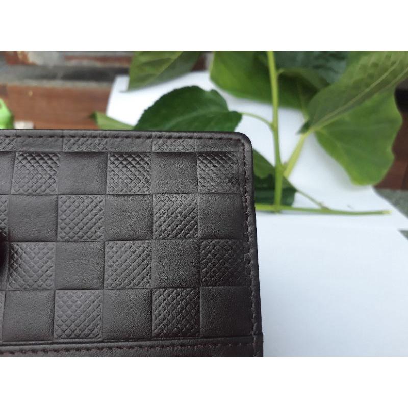 Bóp da nam cao cấp da bò Nappa dập vân Caro dáng ngang STORE CH