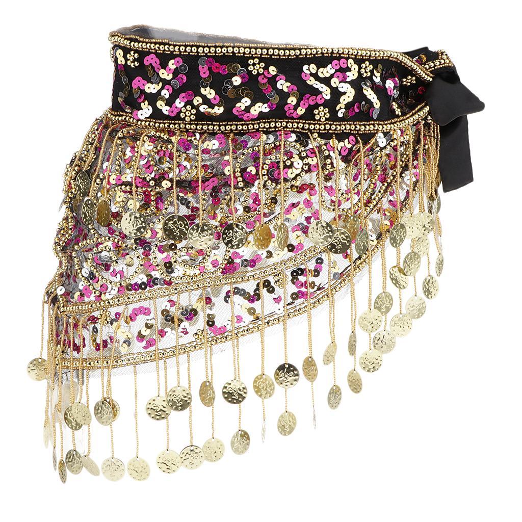 Belly Dance Hip Scarf Belt, Belly Dancer Costume, Sequin  Scarf,  Belt