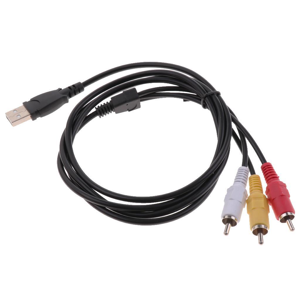 1.5 mm to Triple RCA Audio/Video Male Stereo Splitter Cable Adapter Cable