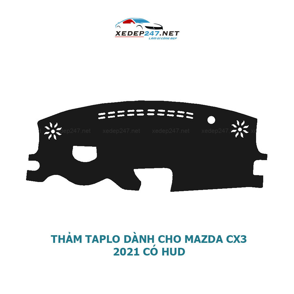 Thảm Taplo dành cho xe Mazda CX3 2021 chất liệu Nhung, da Carbon, da vân gỗ