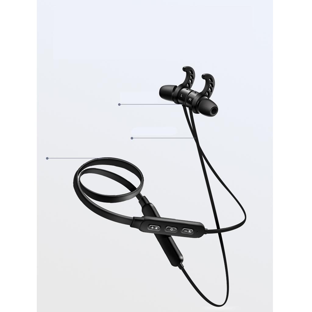 Sports Bluetooth Earphone  Earpiece Wireless Neck-hook Headset black