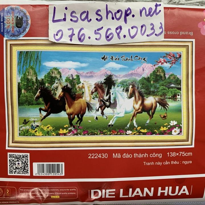 Tranh thêu MÃ ĐÁO THÀNH CÔNG 1m38x57cm chưa thêu 222430