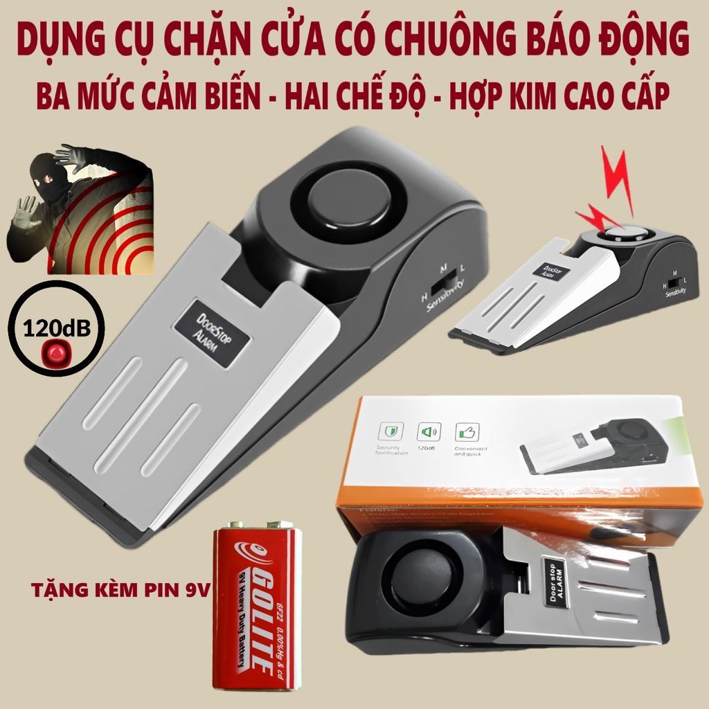 Dụng Cụ Chặn Cửa Chống Trộm Có Chuông Cảnh Báo Lớn, Cảm Biến Báo Động Thông Minh Tiện Lợi, 2 Chế Độ, Tặng Kèm Pin 9V