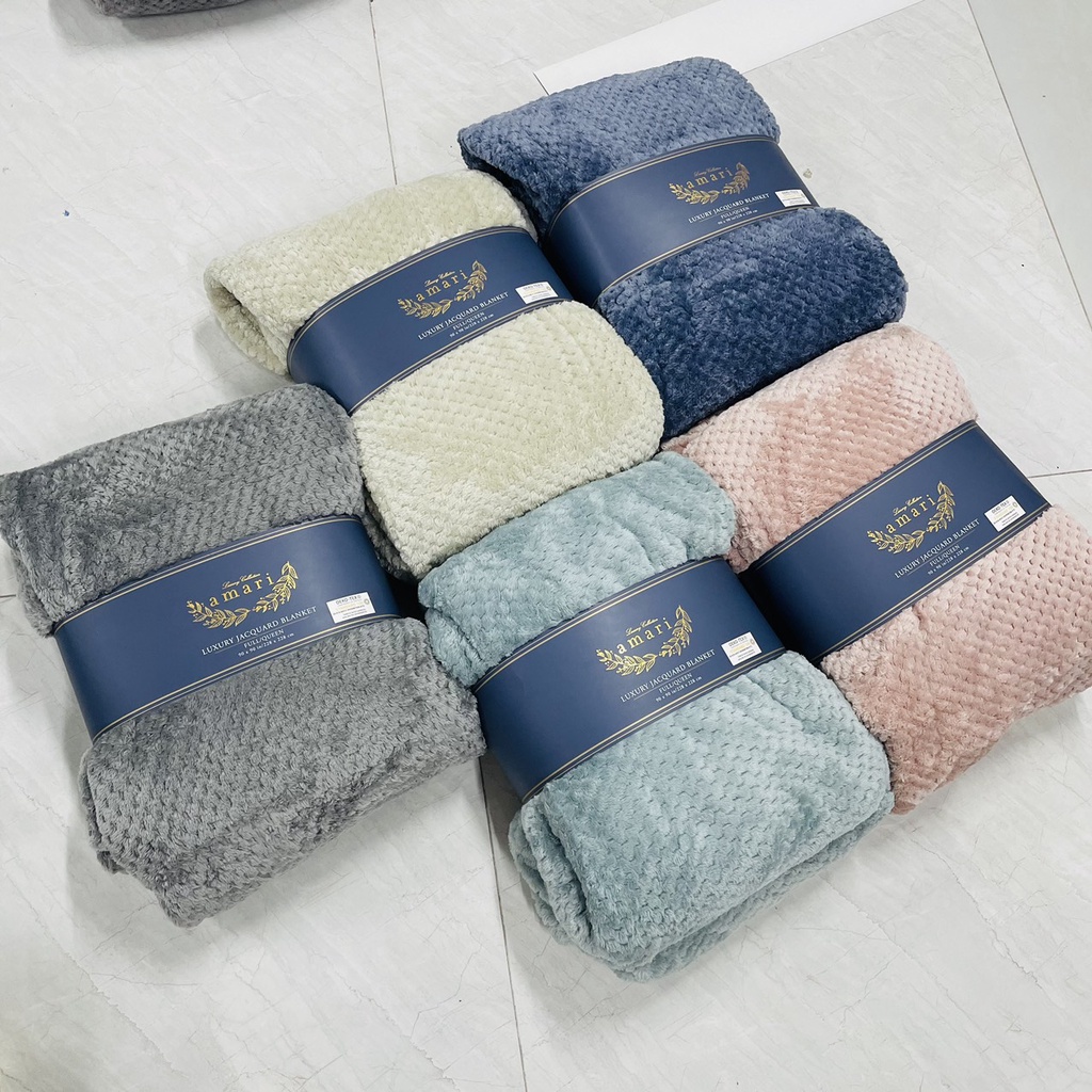 Chăn lông thỏ AMARI 228x228cm Châu Âu mỏng mùa đông cao cấp chính hãng