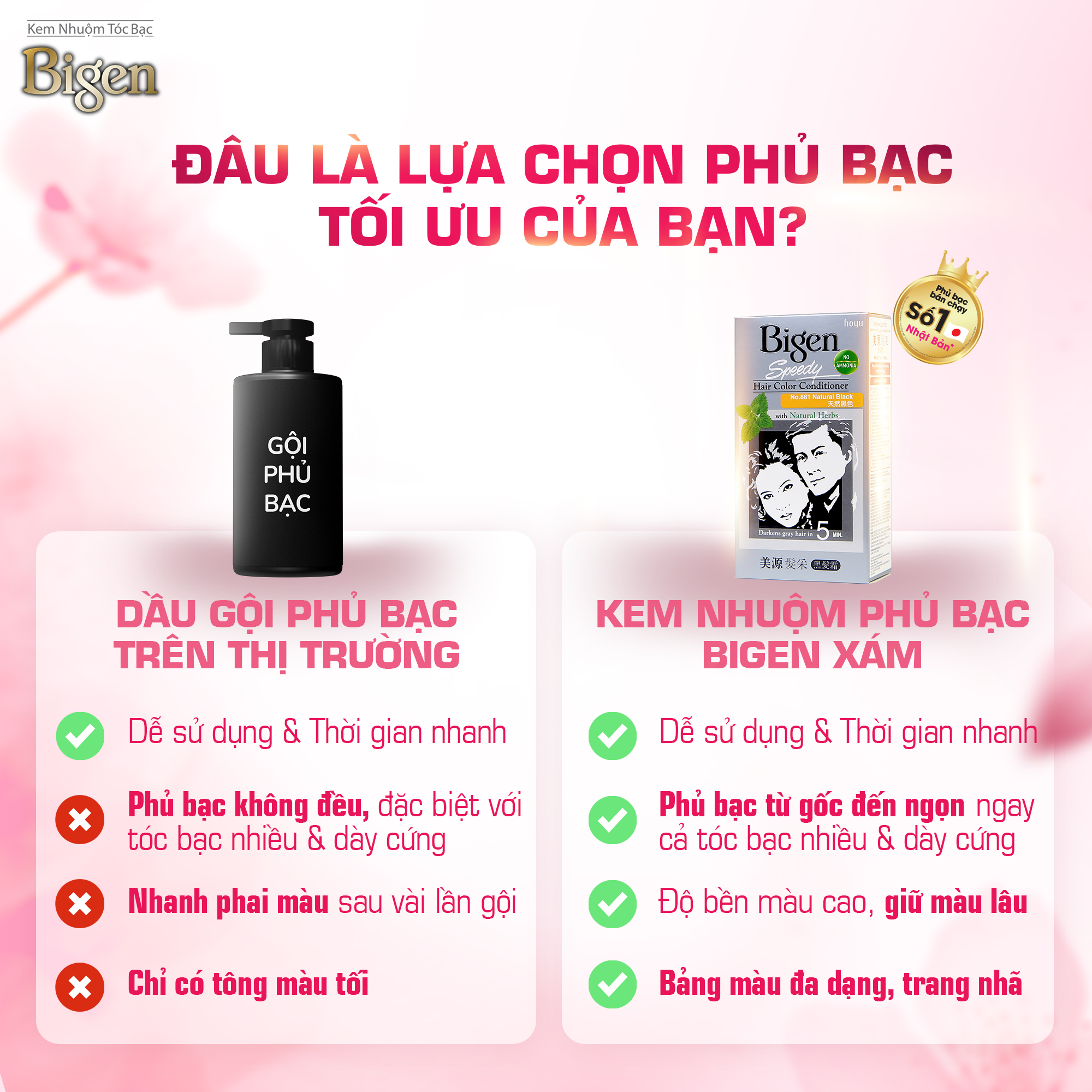 Thuốc nhuộm dưỡng tóc phủ bạc thảo dược Bigen Conditioner Thương hiệu Nhật Bản 80ml dạng kem - BHCC 875 - Nâu Đồng