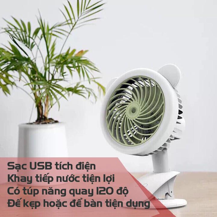 Quạt Mini Phun Sương Giảm Nhiệt Cực Mát