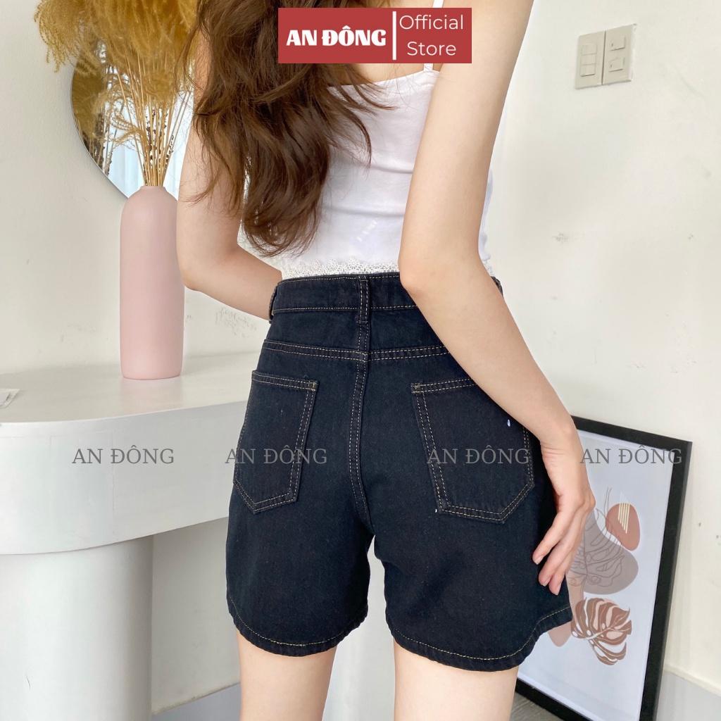Quần Đùi Jean, Short Ngố Jean Ống Rộng Lưng Cao Phối Ren