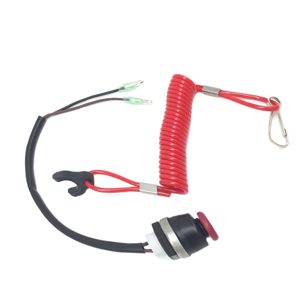 2pcs Boat Part Outboard Engine Motor Lanyard Kill Stop Switch Safety Tether