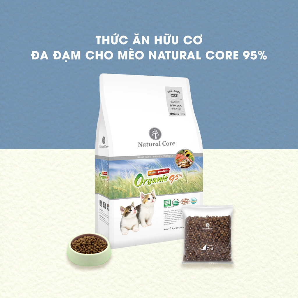 Hạt Đa Đạm Cho MÈO 95% - NATURAL CORE  Organic 95% [1Kg] | Dry Cat Food