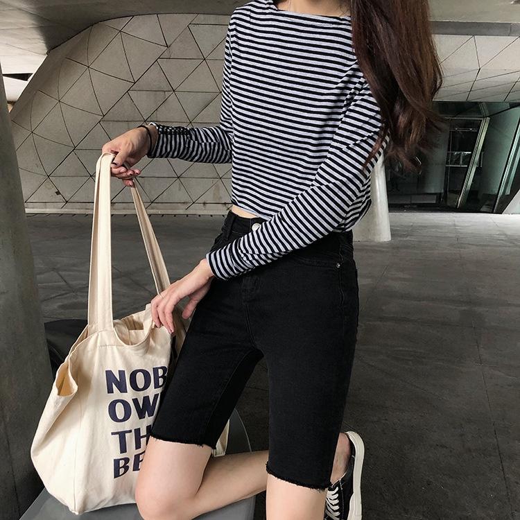 Quần ngố jean nữ lưng cao Doloxi vải co giãn cao cấp Q041