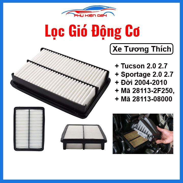 Lọc gió động cơ ô tô Tucson 2.0 2.7 2004-2010, Sportage 2.0 2.7 2004-2010 Mã 28113-2F250, 08000