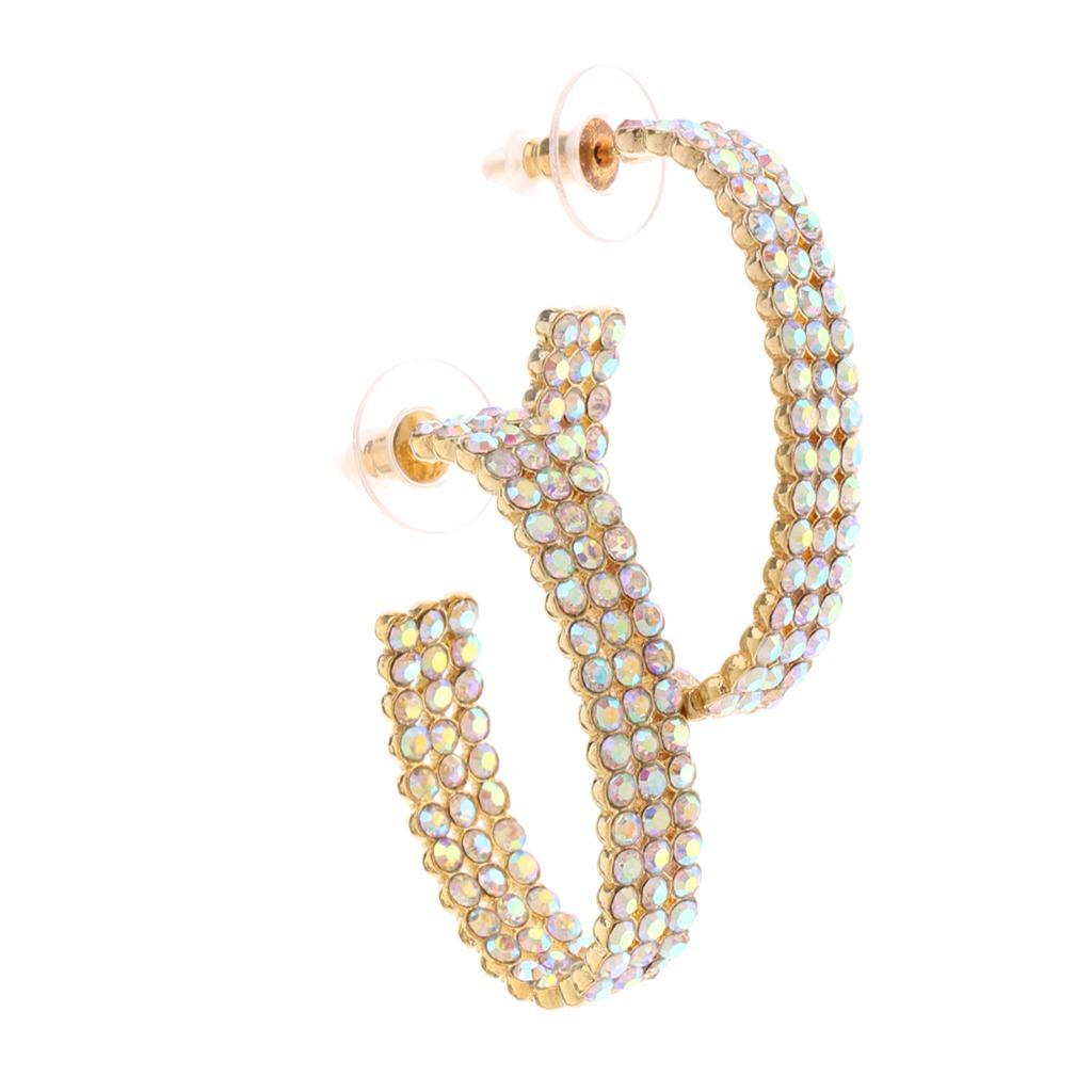 Big Circle Stud Hoop Earrings Wedding Bride Jewelry