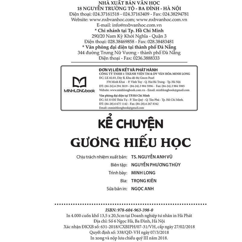 Sách: Kể chuyện gương hiếu học - B44 - TSTH