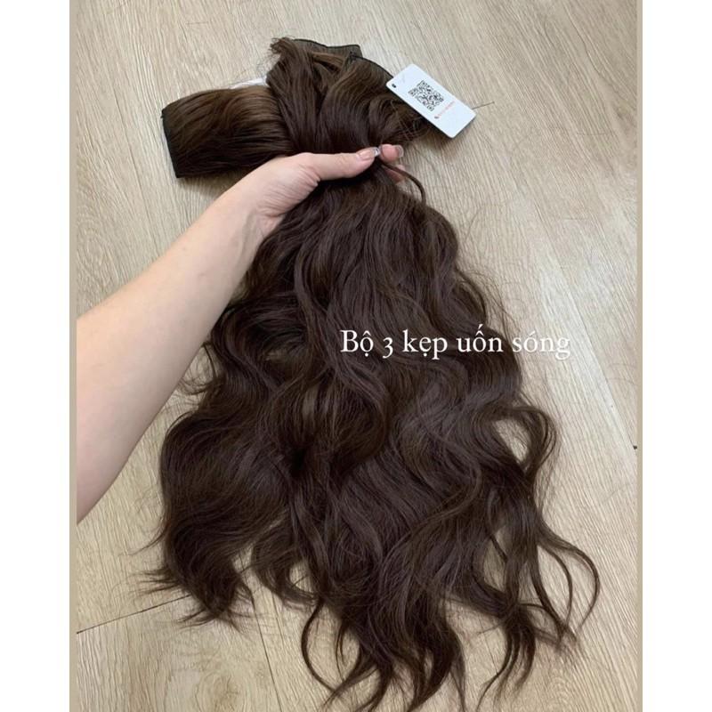 Tóc giả kẹp phím phồng xù - sét 3 dải kẹp phím.