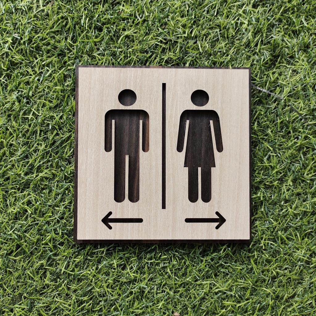 Bảng toilet gỗ TL31 - Bảng tollet cao cấp 15x15cm