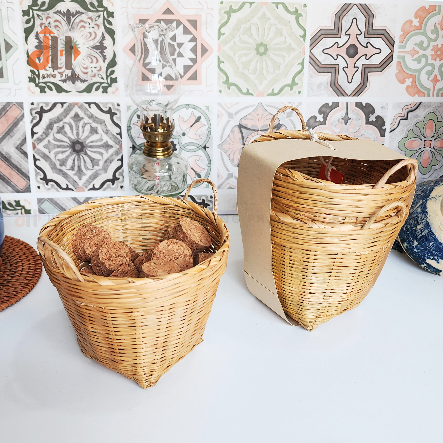 Bộ 2 Cần Xé Tre Đan Trang Trí Mini
