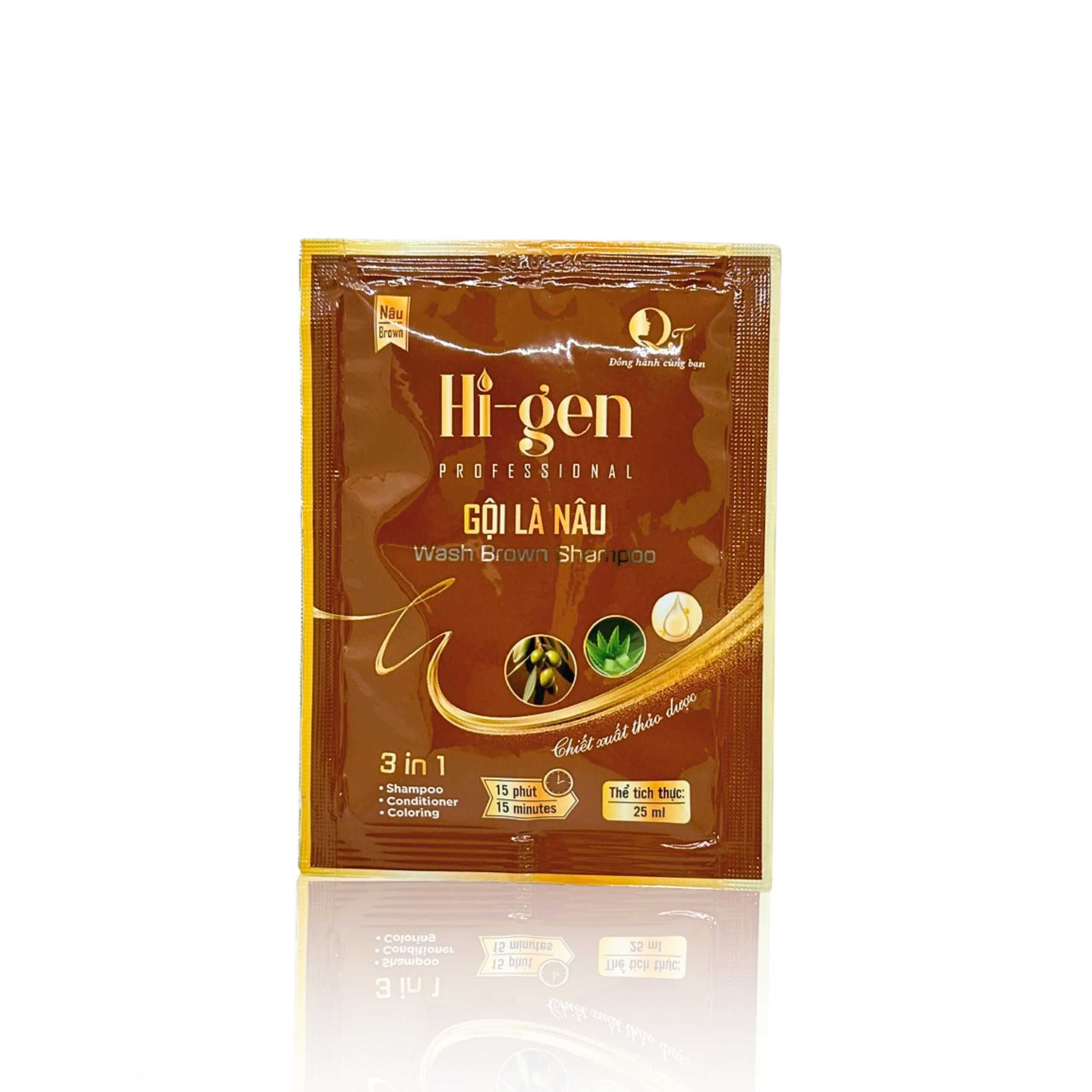 Dầu Gội Phủ Bạc, Gội là Nâu Hi-gen gói 25ml (Hộp 10 gói)