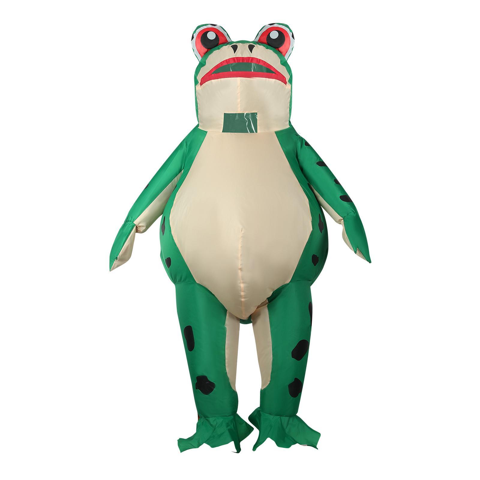 Inflatable Costume Frog, Cute Frog Clothing Party Dress up Carnival Cartoon Full Body Suit Halloween Party Cosplay for Kids Adult Men Women Unisex