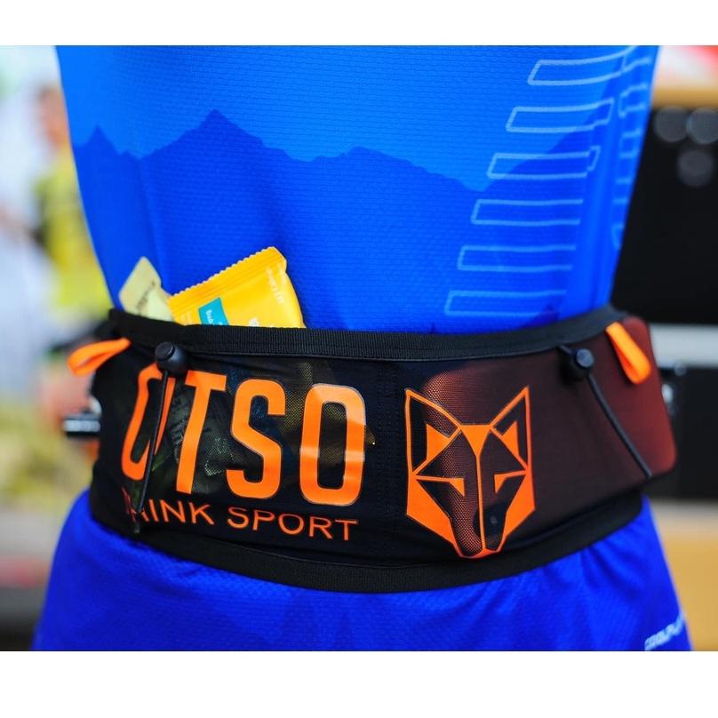 Đai chạy bộ OTSO Running Belt Black/Orange - Đen cam