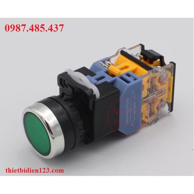 Nút nhấn nhả có đèn 220v LA38-11 Phi 22mm 1 NO + 1NC