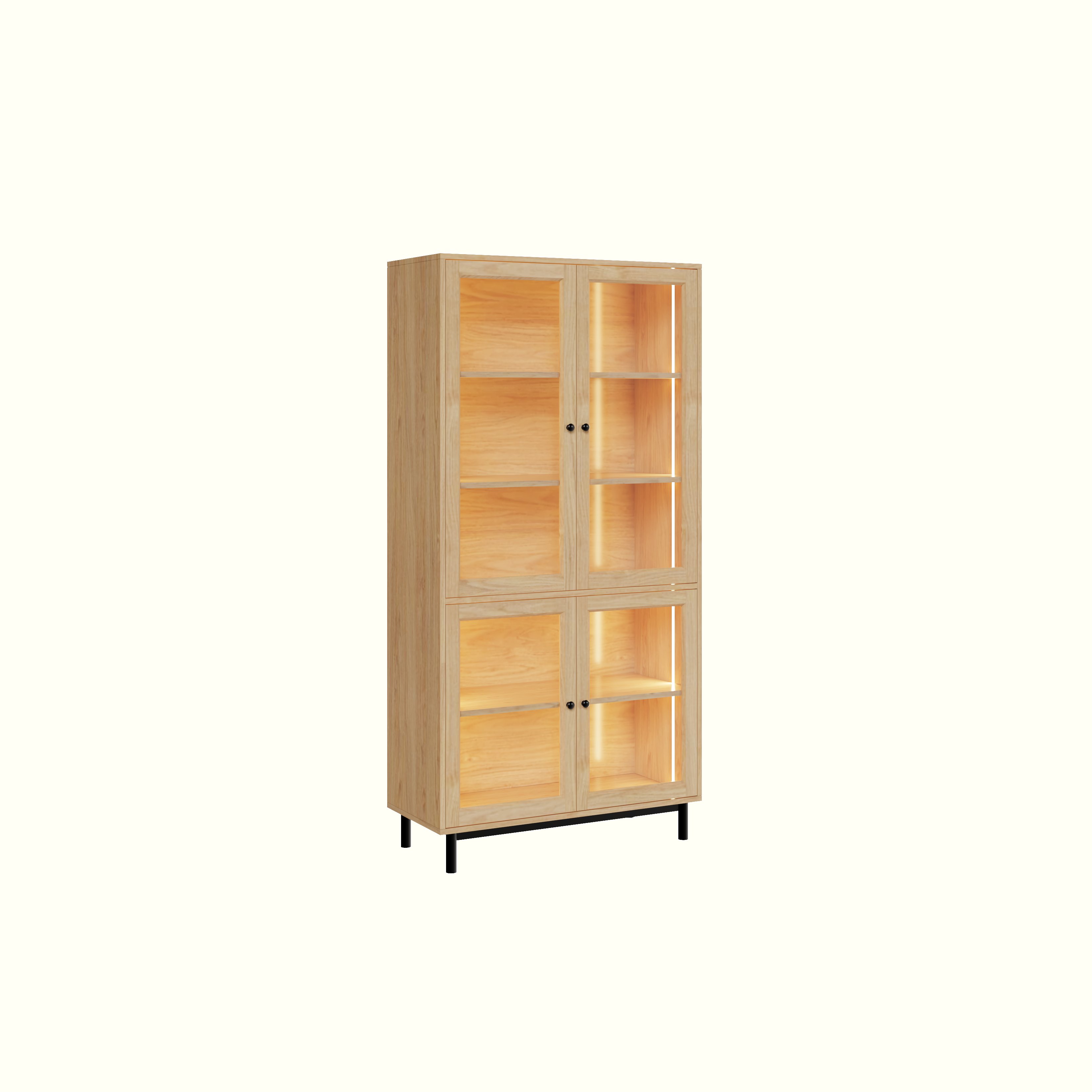 [Happy Home Furniture] CATY , Kệ sách 5 tầng cửa kính - chân sắt ,  90cm x 39cm x 180cm (DxRxC), KSA_020