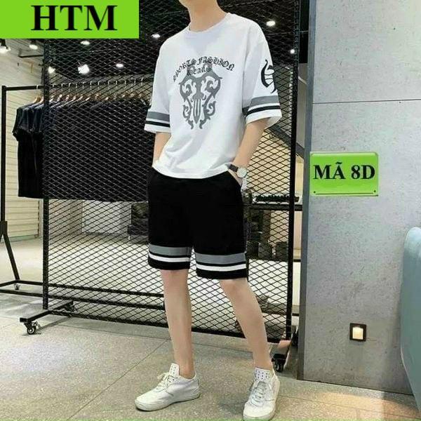 [HOT] Sét Đồ Bộ Nam Thể Thao Mùa Hè Với Chất Vải Thun Lạnh Co Giãn Họa Tiết Đẹp Thời Trang  Siêu Đẹp HTM FASHION - Trắng