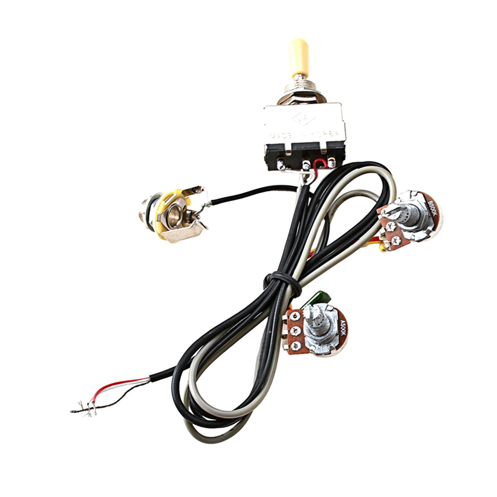 Electric Guitar Wiring Harness Sturdy Lightweight 3 Way Toggle Switch Stable Durable for Guitar Bass Supplies