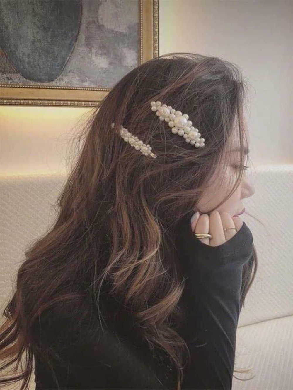 Set 5 kẹp tóc ngọc trai Hàn Quốc - phụ kiện tóc xinh xắn hot 2019