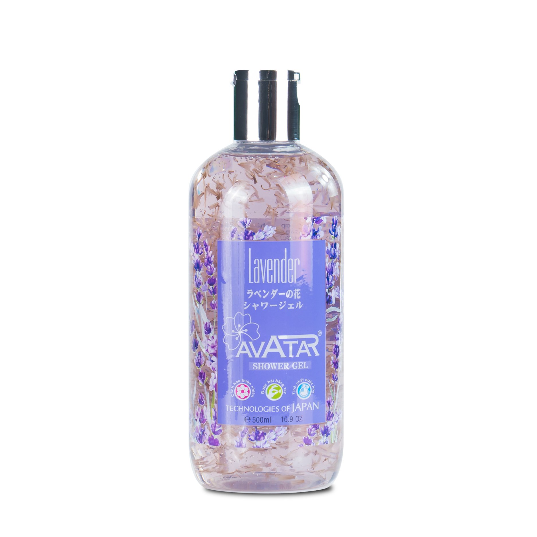 Sữa tắm Nhật Bản Cao cấp AVATAR Lavender 500ml - Cánh hoa thật cùng tinh chất thiên nhiên 100%
