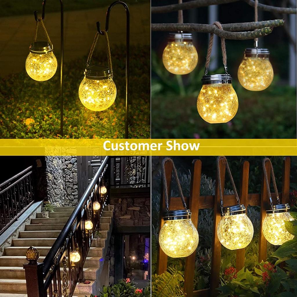 Đèn Lồng Treo Trang Trí 30 LED Chống Nước Sử Dụng Năng Lượng Mặt Trời
