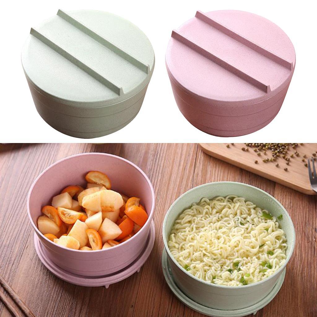 Wheat Straw Rice Noodle Bowl with Cover