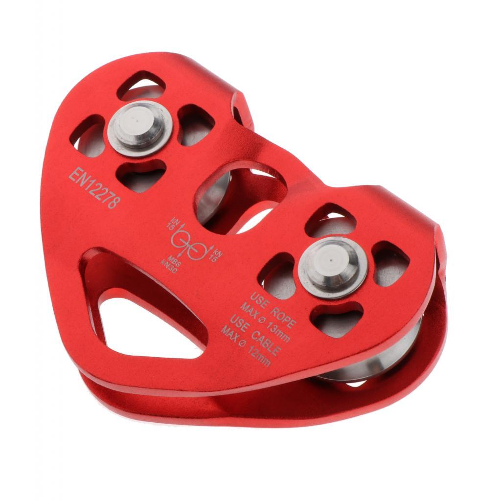 Tandem  Dual Pulley 30KN Climbing Mountaineering Buckle Carabiner Hook