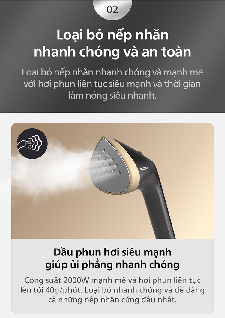 Bàn Ủi Hơi Nước Trụ Đứng Philips STE3170 /80 Có Cầu Ủi StyleBoard nghiêng, Premium (2000W) - Hàng Chính Hãng