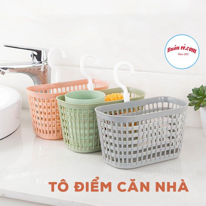 XẢ SỐC Rổ nhựa đựng đồ dùng nhà bếp, nhà tắm có móc treo tiện lợi nhựa Việt Nhật 01441