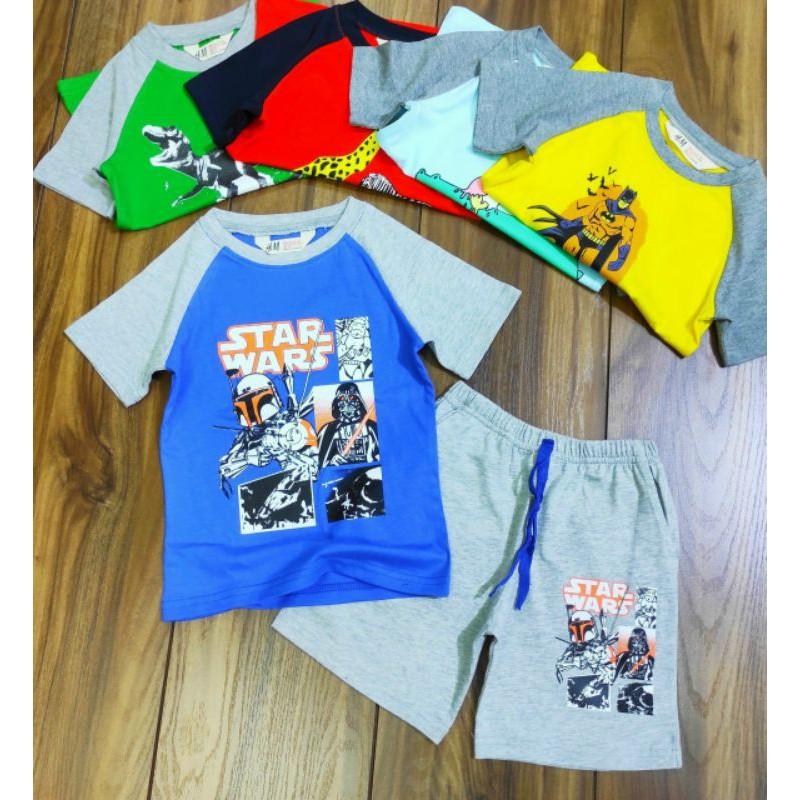 Bộ Cộc Tay Bé Trai Xuất Khẩu Cotton 10-25kg