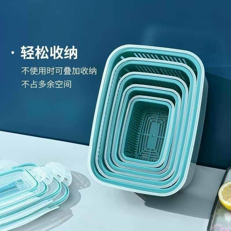SET 5 HỘP ĐỰNG ĐỒ TỦ LẠNH ĐA NĂNG 2 LỚP CAO CẤP CÓ NẮP ĐẬY ĐỰNG THỰC PHẨM
